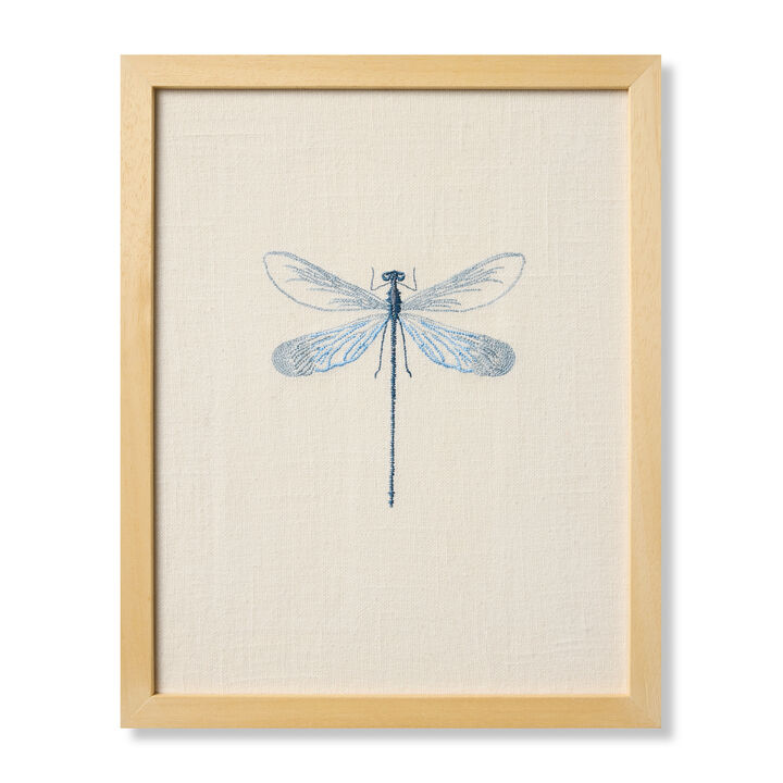 Dragonfly Blue Blue/Beige 1'x1'3" Wall Art